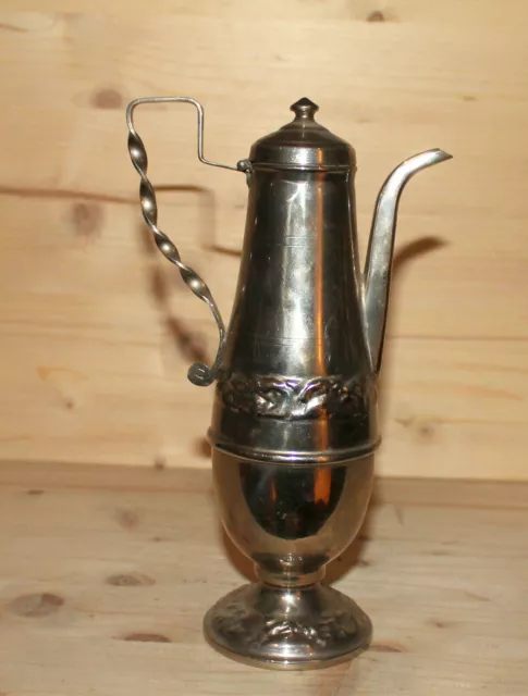 pichet de pichet de théière de café en métal fait à la main vintage avec...