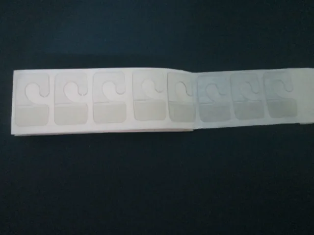Self Adhesive Clear Plastic Hook Hang Tab - 110 Tabs - New