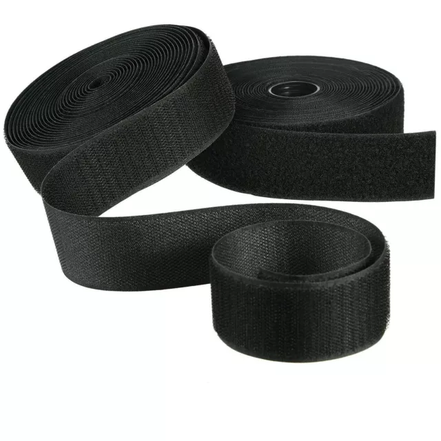 Heavy Duty Hook and Loop Fastener Tape Sew on Sewing 25mm 50mm 100mm Black&White