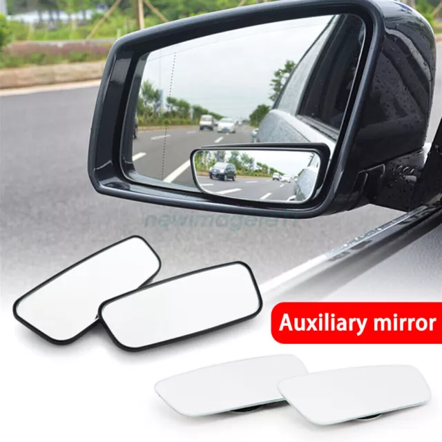 2x Car Truck SUV 360° Stick Rear View Auxiliary Blind Spot Mirror Wide Angle