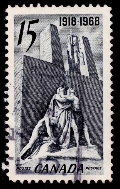Canada  #486  15c Canadian WWI Memorial near Vimy, France (1968), USED