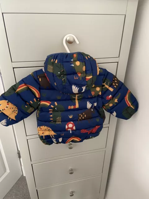 Baby Boys Next Anorak Jacket Forest Print Blue Fleece Lined Age 3-6 Months BNWT 2