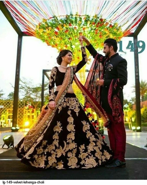 DARK MAROON VELVET Lehenga Choli Designer Indian Wedding Wear Lengha Chunri Top 54.50 PicClick