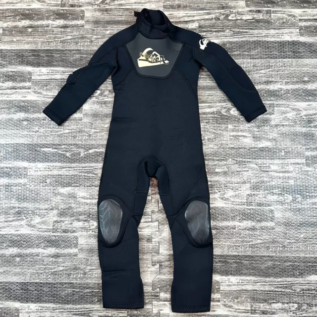 Quiksilver Kids Size 2 2/92 Wetsuit Childs Full Suit Syncro 3/2mm Black