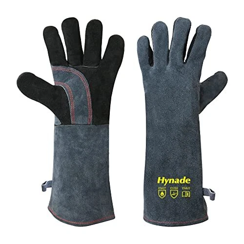 Welding Gloves 16 Inches ,932℉ Heat Fire Resistant Leather Gloves for Arc Tig