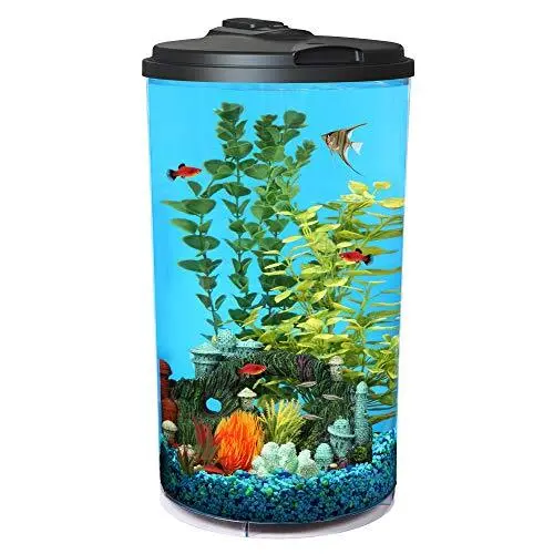 Koller Products Plastic 6-Gallon AquaView 360 Aquarium Kit for Tropical Fish ...