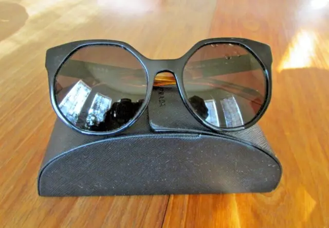 PRADA SPR 11T sunglasses black with brown sides. Hardly worn 110.00 PicClick UK