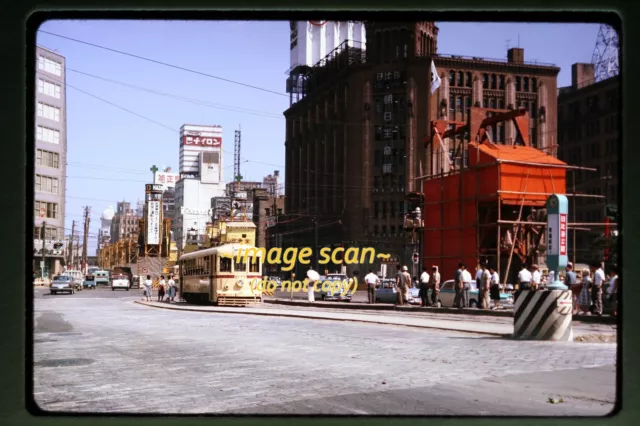 Tokyo, Japan, Street Scene & Trolley in 1963, Kodachrome Slide b21b 東京の写真