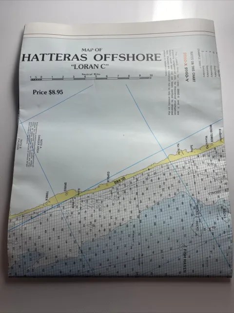 Vintage Offshore Map ￼ of Hatteras Loran-C Abz