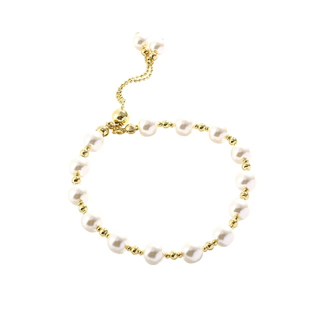 Adults Bracelet Beaded Gift High Shine Faux Pearl Adults Bracelet Temperament