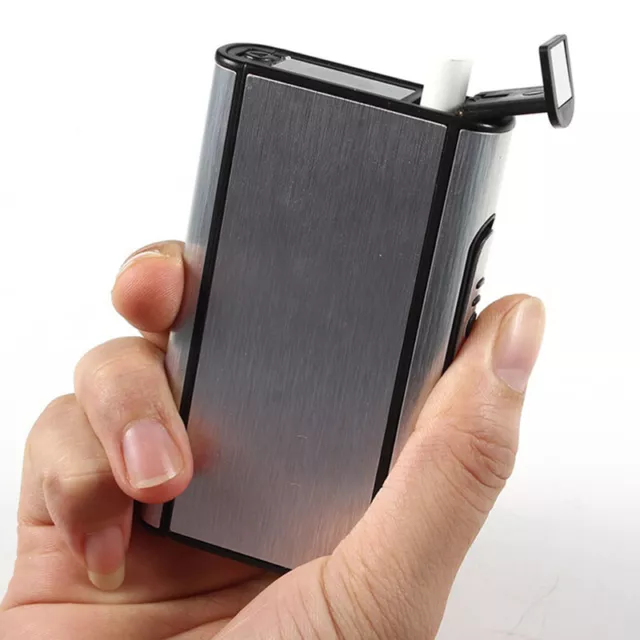 Aluminum Automatic Ejection Cigarette Box Windproof Holde Case Ciga Pocket Z2P1