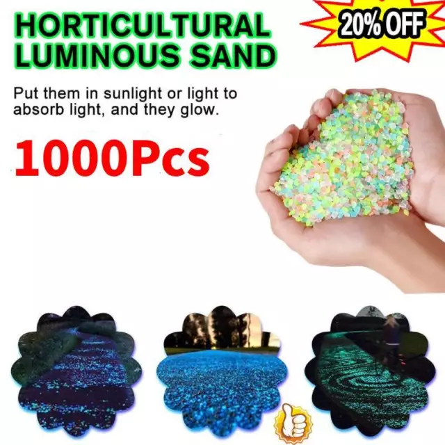 1000 Glow In The Dark Pebbles Luminous Stones Garden Walkaway Aquarium Fish-NEW