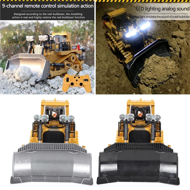 Remote Contruction Work 2X 9 CHANNEL RC Bulldozer Light & Sound Construction Engineering Car ...