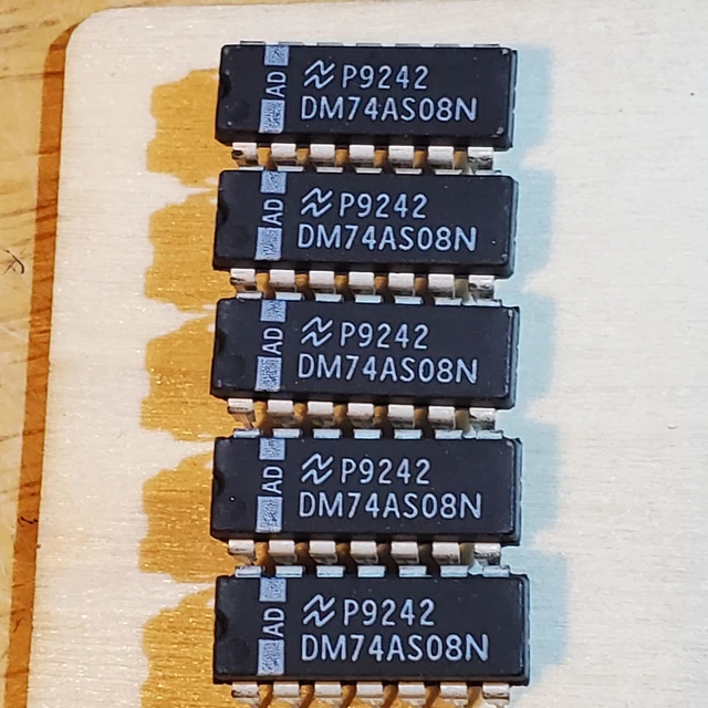 NATIONAL  DM74AS08N  Logic Circuit, Quad 2-Input AND, AS-TTL, 14 Pin 5 PACK