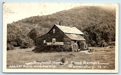 Postcard Boyhood Home of Floyd Bennett, Warrensburg NY 1930 RPPC A193