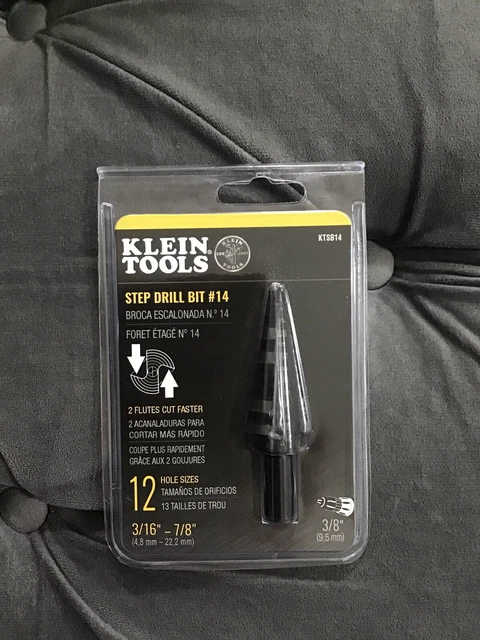 Klein Tools KTSB14 Step Drill Bit #14 | 2 Flutes | 3/16 - 7/8 🌟