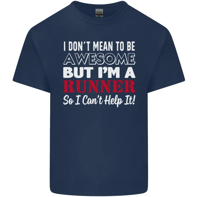 T-shirt top da uomo in cotone I Dont Mean to Be but Im Runner Running 2