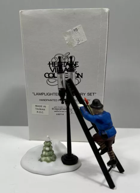 Heritage Village Coll. Dept 56 Lamplighter Accessory Set Dickens Series 5577-8