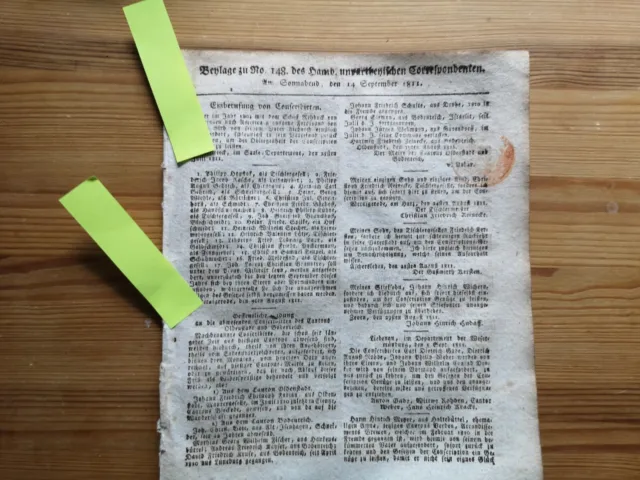 1811 Zeitung Hamburg b148 Einberufung Bodenteich Wernigerode