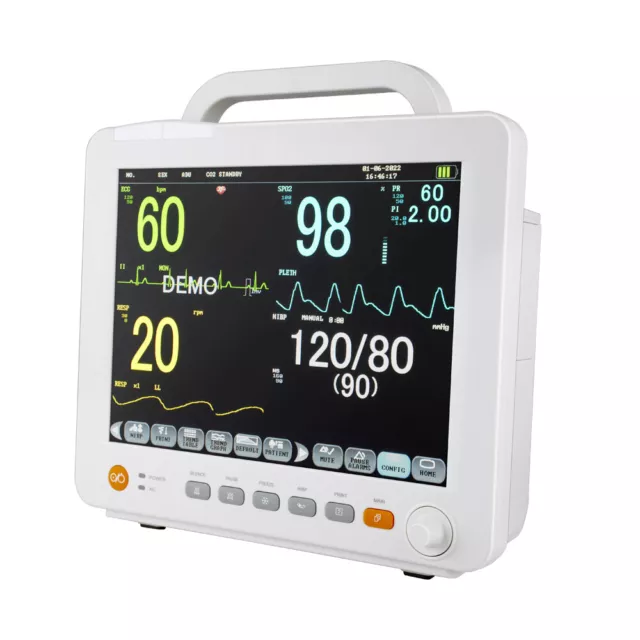 12'' Touch Modular Plug-in Patient Monitor Vital Signs ECG NIBP RESP TEMP SPO2