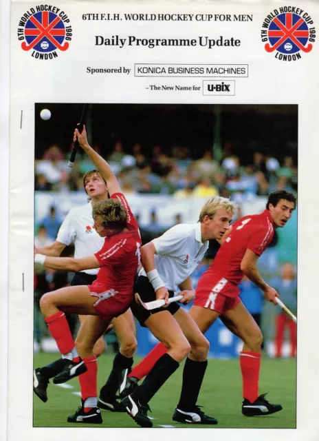 Hockey World Cup 1986 Daily Programme update 19.10.86 Final England v Australia