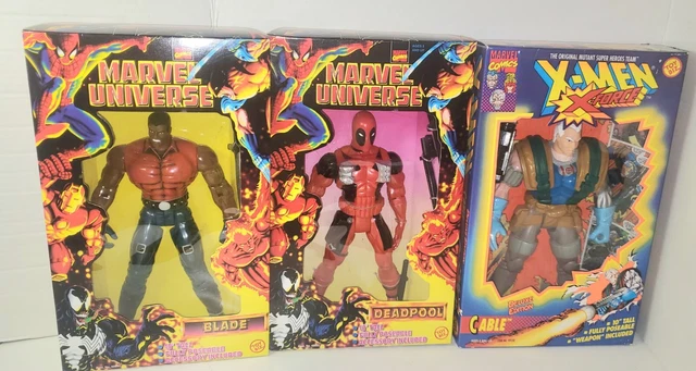 Marvel Universe LOT Of 3 Toy Biz 10" Action Figures New DEADPOOL, BLADE, CABLE