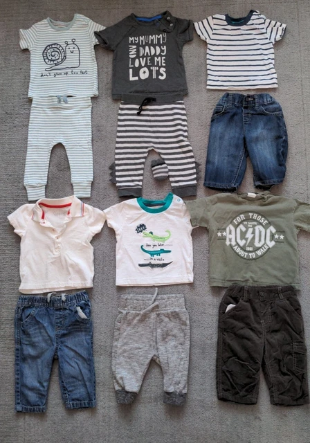 Pacchetto massiccio bambini 3-6 mesi vestiti pantaloni top primavera/estate