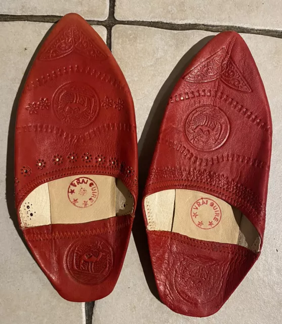 Babouches marocaines Tradionnelles Chaussure En Cuir Véritable