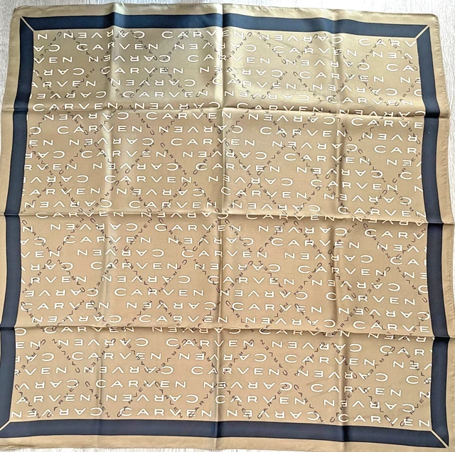Foulard En Soie 100% Musée Carnaval Paris - Vintage Roulotté Main - 87 Cm - Bleu