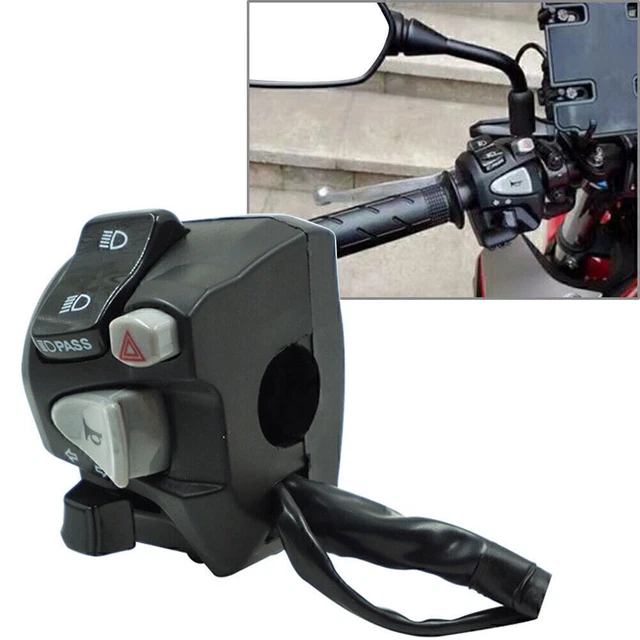 1 Pcs 7/8" Motorcycle Handlebar Horn Turn Signal Low/High Beam Headlight Switch