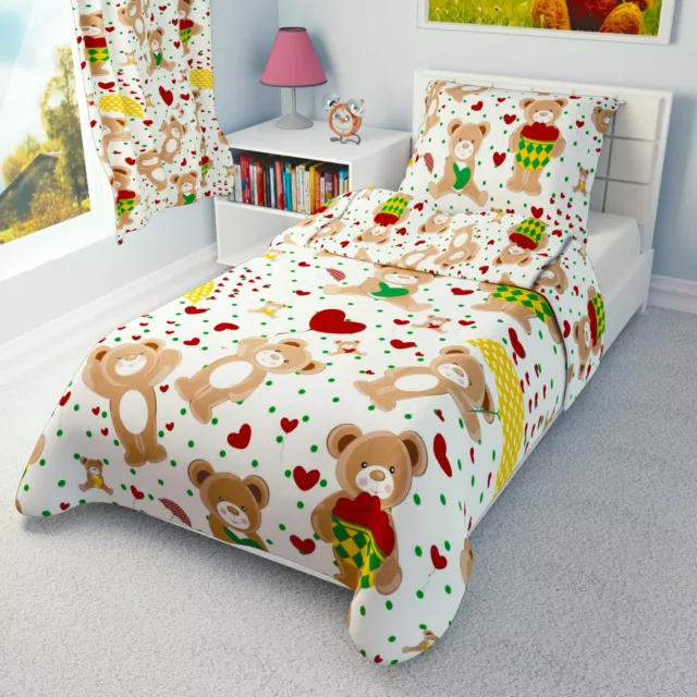 RED HEARTS TEDDIES Baby Bedding Set Duvet Covers for Cot/Cot bed/Toddler/Junior