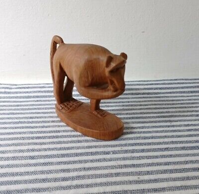 Vintage Carved Baboon Monkey Small Animal Ornament Figurine