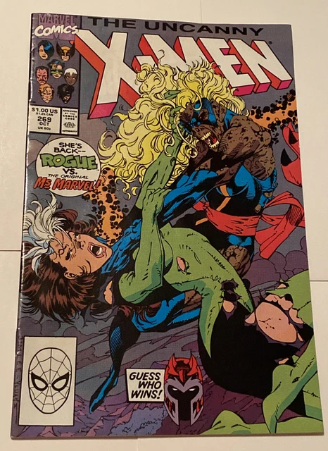 Uncanny X-Men #269 1990 Rogue vs Ms. Marvel Key Issue Chris Claremount Jim Lee