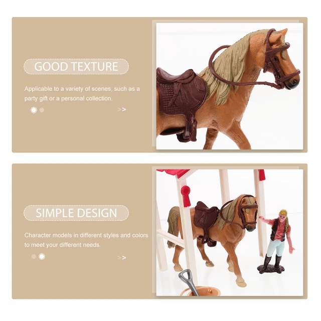 1 Set Schöne Kleine Dekorative Imitiert Pferd Stabile Für Spielen Decor Kinder 4