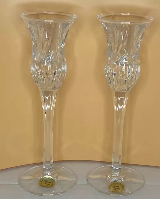 NEW Princess House 24% Lead Crystal Candlesticks #940 in Original Box