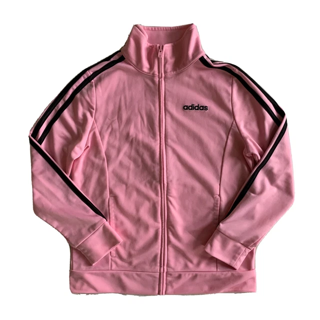 ADIDAS Girls Athletic Track Jacket Lightweight Full Zip Gently Used LARGE 14