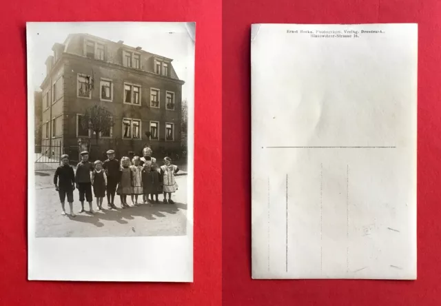 Foto AK DRESDEN Blasewitz Striesen ? um 1910 Wohnhaus mit Kindern    ( 41346