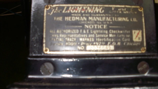 Vintage F & E checkwriter with  Amount & Insured stamp