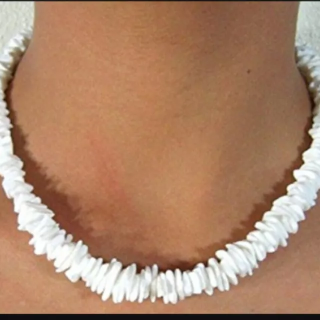 New 18 Inches Chip Puka Shell Necklace Twist Barrel Lock Unisex Men Women