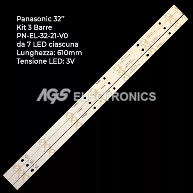 Kit 3 Barres Led-Strip-Tv Panasonic Pn-El-32-21-V0 Tx32Cs510B Tzlp200Kecb3