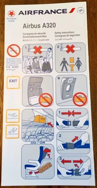 Air France - (Skyteam) - Airbus A320 03/2009 - Safety Card - Consignes