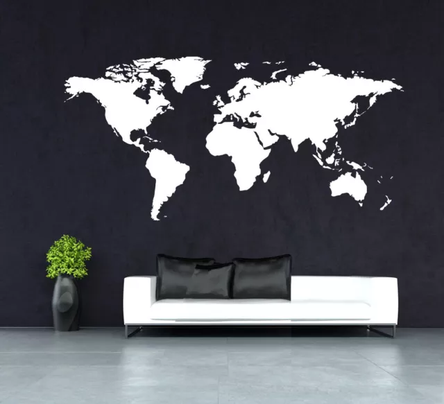 Huge World Map Wall Art Quote Wall stickers Home Decals UK rui264