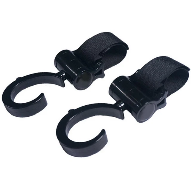 1 Pair Baby Stroller Accessories Hook Multifunction Black Plastic Non-Toxic Safe
