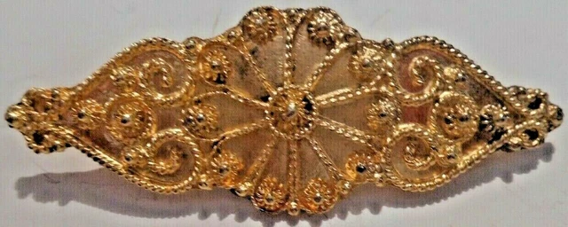 Antiguo, Arte Griego Chapado En Oro Plata Esterlina 950, Pin, Insignia.
