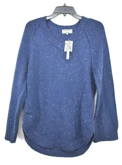 Michael Stars Womens V-Neck Long Sleeve Comfort Fit Round Hem Tunic Sweater XS