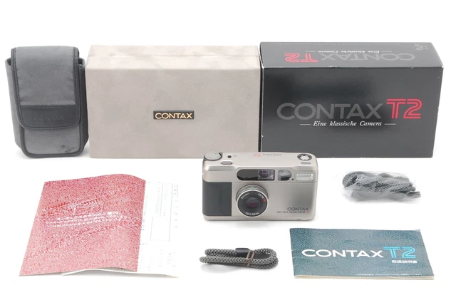【NEAR MINT in BOX】 Contax T2 Titan Chrome 35mm Film Camera from JAPAN F54 2