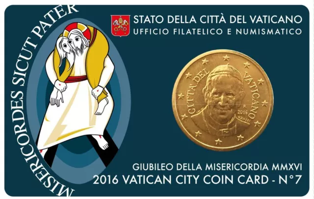Vatikan offiz. Coincard - Coin Card 2016 Nr. 7 mit 50 Cent Papst Franziskus