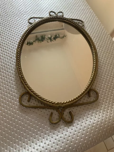 Miroir ovale ancien fer forgé /doré