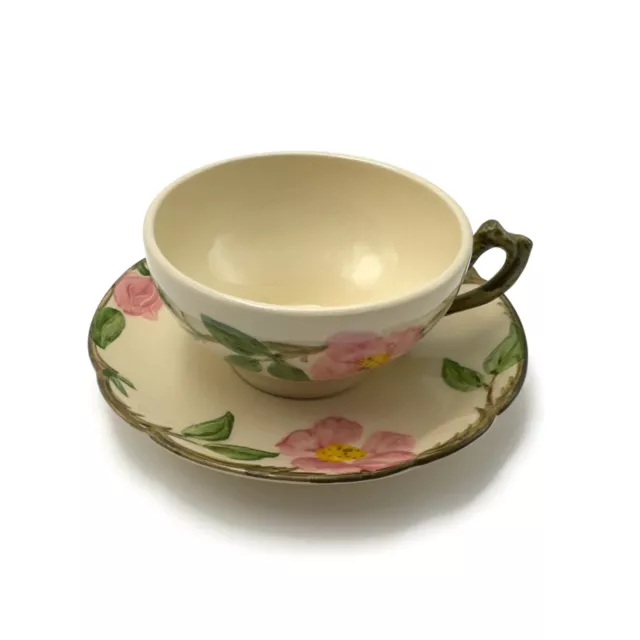 Franciscan DESERT ROSE Pattern Coffee Tea Cup And Saucer Made In U.S.A. 1950's