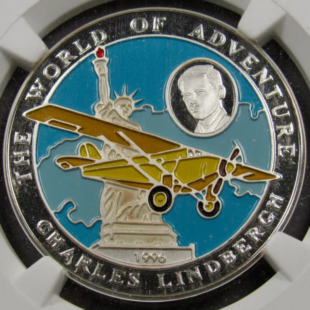 AFGHANISTAN Islamic State Charles Lindbergh 500 Afghanis 1996 NGC PF69UC KM-1029